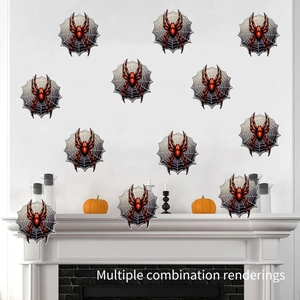 Luminous Halloween spider wall stickers with realistic 3D shadow effect for room decor