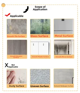 Surface compatibility guide for Halloween wall stickers on tile, glass, metal, and wood
