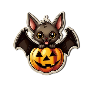 Cute Halloween pumpkin and bat hanging ornament for festive interior home decorations
