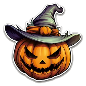 Luminous Halloween pumpkin wall sticker featuring a witch hat for home wall decoration
