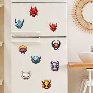 Halloween luminous cartoon monster stickers on a white refrigerator for home decor