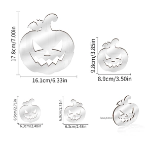 3D Halloween pumpkin acrylic mirror wall stickers in four different sizes with 3mm thickness