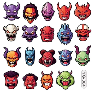 Luminous Halloween cartoon monster stickers for kids room walls with glow in dark effect