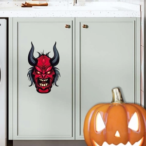 Halloween scary red devil wall sticker with glowing eyes for glass and wall decoration