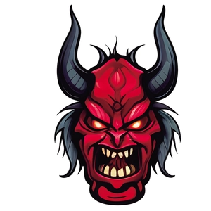 Scary red devil head sticker for Halloween wall and window glass party decorations