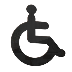 3D black acrylic mirror disability sign sticker for restroom and bathroom wall decor
