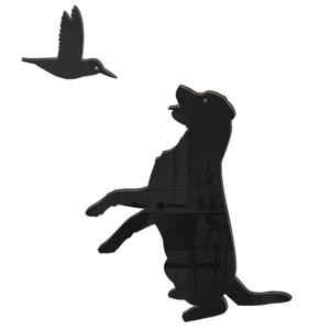 Mirror acrylic dog and hummingbird wall decor stickers for home living room background