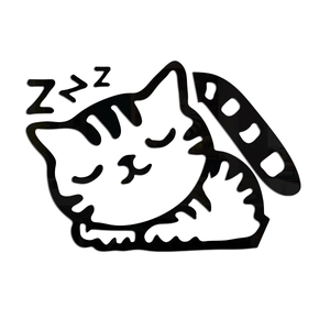 Sticker mural miroir en acrylique chat de dessin animé endormi avec texte Zzz
