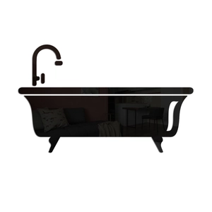 Creative bathtub-shaped acrylic mirror wall sticker with high reflective surface decor