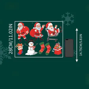 Christmas wall decal sheet featuring Santa and snowman with 28cm size reference