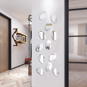 Modern Minimalist Oval Mirror Wall Sticker DIY Acrylic 3D Reflective Surface Decorative Decal For Living Room Bedroom Bathroom