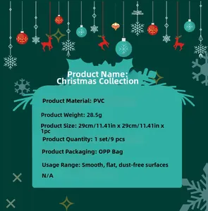 Spezifikationen für 9-teilige Weihnachts-Pinguin-Aufkleber aus PVC in der Größe 29x29cm
