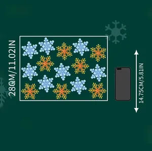 Detailed size comparison of 28cm Christmas snowflake wall stickers for window decor