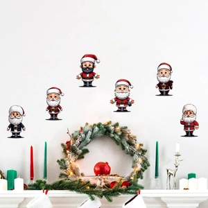 Christmas Santa Claus wall stickers set for festive home and window background decor