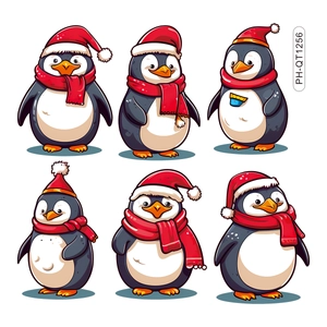 Lot d'autocollants muraux pingouins de Noël pour décoration de fenêtre festive et mignonne