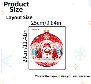 Christmas snowman wall sticker dimensions detail with 25x29cm layout size and snowman motif
