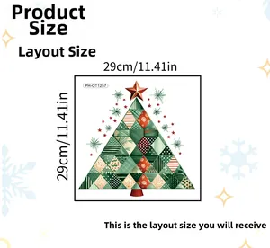 Tableau des tailles d'autocollant mural sapin de Noël montrant les dimensions de 29x29 cm