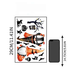 Size comparison of Halloween stickers and smartphone showing the 29cm sheet height