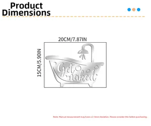 Detailed size specifications for Get Naked acrylic bathroom wall sticker 20x15cm