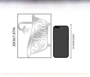 Detail view of silver mirror bathtub wall decal showing 20cm height compared to a phone
