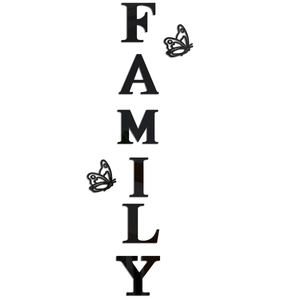 3D acrylic mirror family wall decal with butterflies for home entrance decor