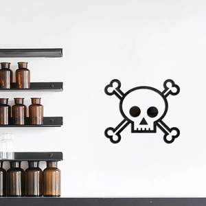 Skull and crossbones 1mm acrylic mirror wall sticker for Halloween home decoration