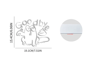 Detail view of 3D acrylic mirror wall sticker showing silver cat design and thickness