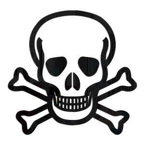 Glossy black acrylic skull and crossbones wall mirror sticker for Halloween party decor
