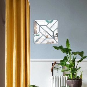 Modern Nordic geometric mirror wall stickers with 1mm acrylic DIY home decor kit