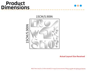 15x15cm square acrylic wall sticker with abstract silhouette and artistic typography