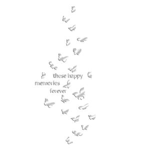 Detailed view of silver mirror butterfly wall stickers with positive English typography