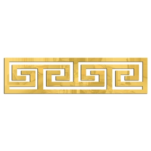 Detailed view of 1mm gold acrylic wall sticker with classic Greek meander pattern