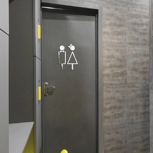 3D Mirror Acrylic Bathroom Toilet Sign Wall Sticker Modern Simple Male Female Figure Signage For Restroom Door Decor