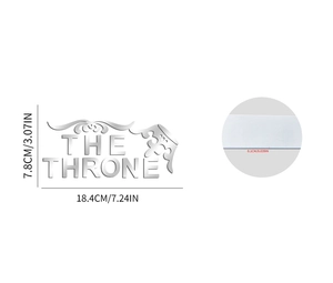 Détails de l'autocollant mural en acrylique argent 1mm et design couronne The Throne