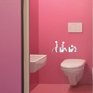 Creative Acrylic Mirror Wall Stickers Bathroom Humorous Restroom Signs Waterproof DIY Toilet Door Decor Mural For Home Decor