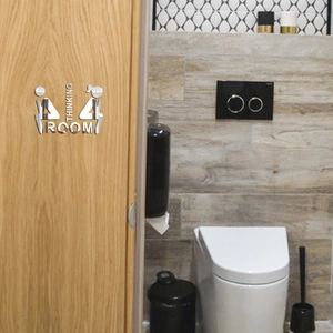 Creative Thinking Room Acrylic Mirror Wall Stickers For Bathroom Toilet Door Sign DIY Modern 3D Art Mirror Decor For Home