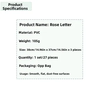 Spécifications détaillées des autocollants muraux alphabet floral en PVC décor