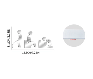 Detail showing 0.1cm thickness and dimensions of acrylic mirror bathroom wall stickers