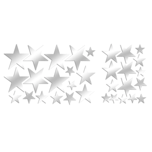 Stelle adesive da parete in acrilico a specchio argento in varie dimensioni decor