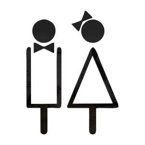 3D acrylic restroom wall stickers with male and female symbols for bathroom decoration