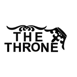 Sticker mural 3D en acrylique noir miroir avec texte The Throne et motif couronne royale