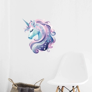 Dreamy Starry Sky Unicorn Wall Sticker PVC Removable Cartoon Animals Wall Decals For Kids Bedroom Nursery Room Decor