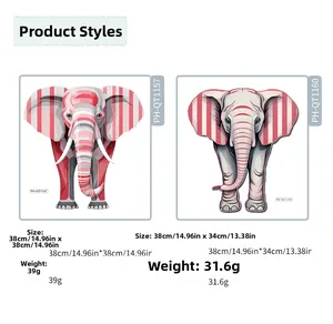 Comparaison de stickers muraux éléphants nordiques avec deux motifs rayés pour la maison