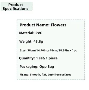Spécifications du sticker mural floral en PVC de 38x48 cm avec emballage en sac Opp
