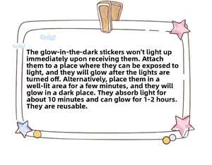 Glow in the dark wall sticker instructions for light absorption and reuse cycles