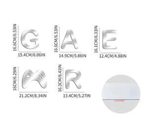 Macro detail showing 1mm thickness of silver acrylic mirror gamer wall decals