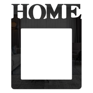 Creative black acrylic mirror wall frame with HOME lettering for modern home decoration