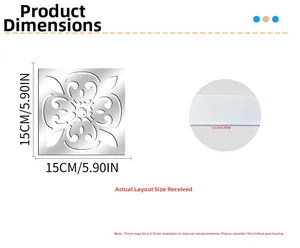 Vue détaillée de l'épaisseur de 1mm du sticker mural miroir mandala en acrylique argenté