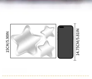 Three-piece acrylic star mirror wall stickers with size scale 15cm for room decor