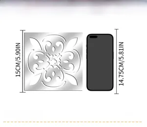 Détail du sticker mural miroir acrylique de 15 cm avec téléphone pour référence de taille